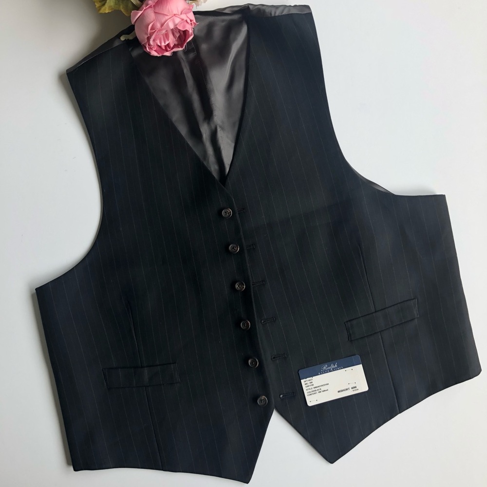 Ralph Lauren wool suit vest, 46 short, 40W, Black